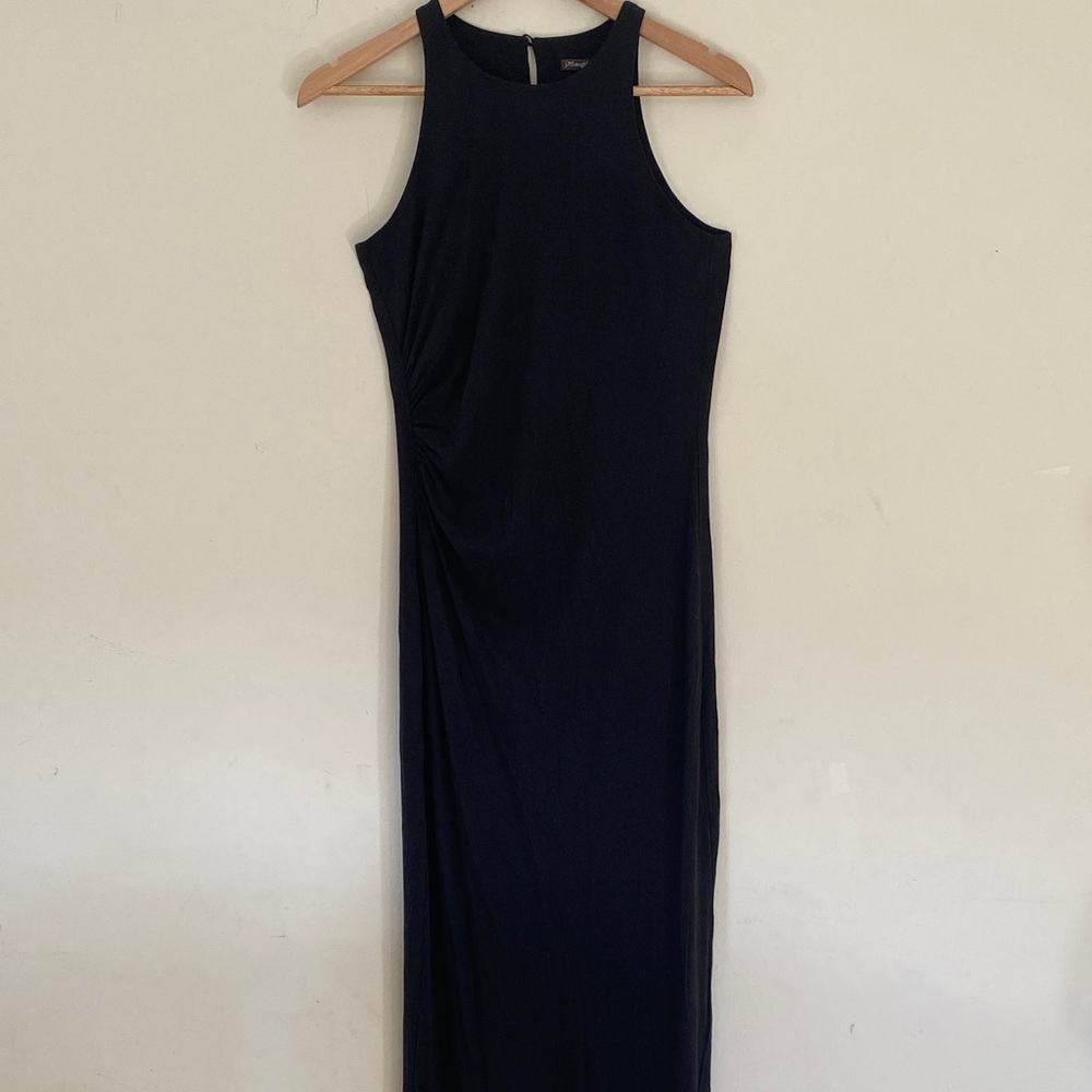 J. Mclaughlin silk spandex black knit sleeveless maxi dress Sz XS